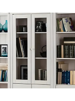Par de portas de vidro no acabamento em branco lavado | coleção biblioteca